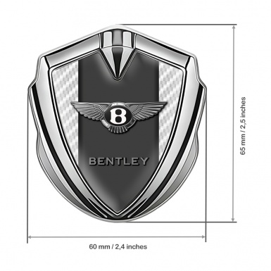 Bentley Bodyside Badge Self Adhesive Silver White Carbon Center Pilar