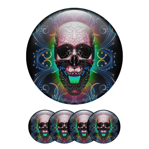 Skull Center Hub Dome Stickers Disco Skull