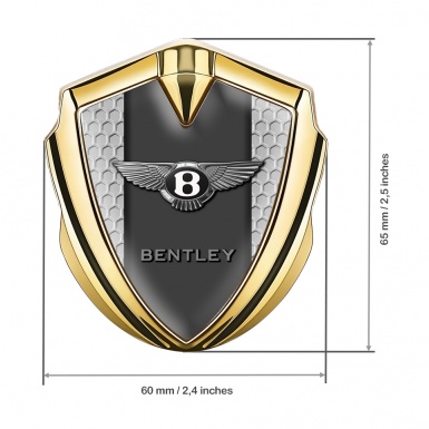 Bentley Tuning Emblem Self Adhesive Gold Grey Hexagon Base Edition
