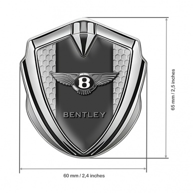 Bentley Tuning Emblem Self Adhesive Silver Grey Hexagon Base Edition