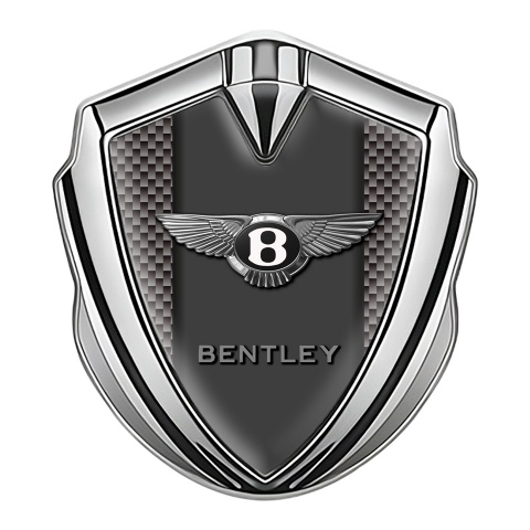 Bentley Fender Emblem Badge Silver Grey Carbon Base Center Pilar Design