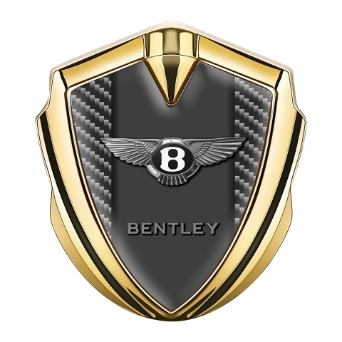 Bentley Fender Metal Emblem Badge Gold Dark Carbon Center Pilar