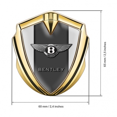 Bentley Trunk Emblem Badge Gold Grey Base Center Plate Chrome Logo