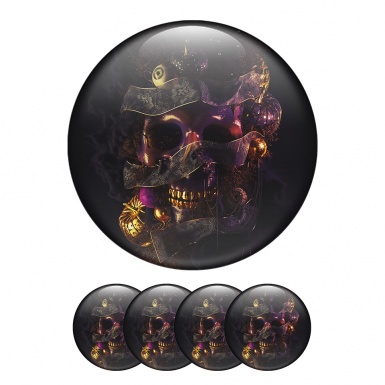 Skull Silicone Stickers Center Hub 3D Skull With Decoration  