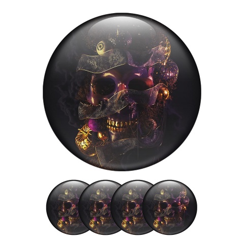 Skull Silicone Stickers Center Hub 3D Skull With Decoration  