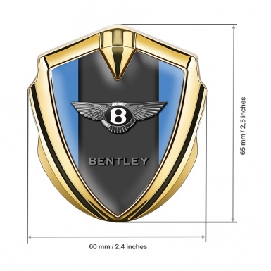 Bentley Trunk Metal Emblem Badge Gold Blue Base Dark Pilar Edition