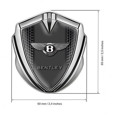 Bentley Self Adhesive Bodyside Emblem Silver Dark Hex Chrome Effect