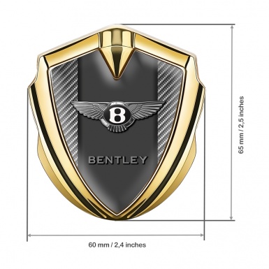 Bentley Metal Emblem Self Adhesive Gold Light Carbon Center Plate Design