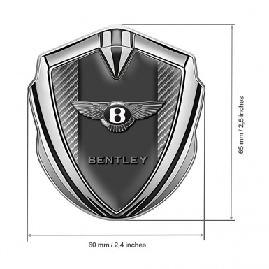 Bentley Metal Emblem Self Adhesive Silver Light Carbon Center Plate Design