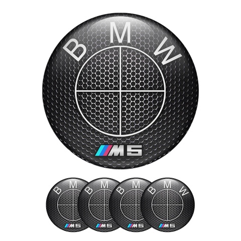 BMW M5 Domed Sticker Wheel Center Cap Carbon Edition