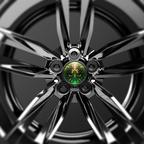 Skull Wheel Center Cap Domed Stickers Gas Mask