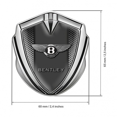 Bentley 3D Car Metal Domed Badge Silver Light Grate Classic Logo Design