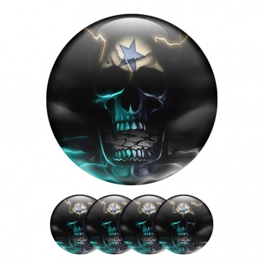 Skull Center Hub Dome Stickers Super Star