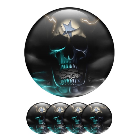 Skull Center Hub Dome Stickers Super Star