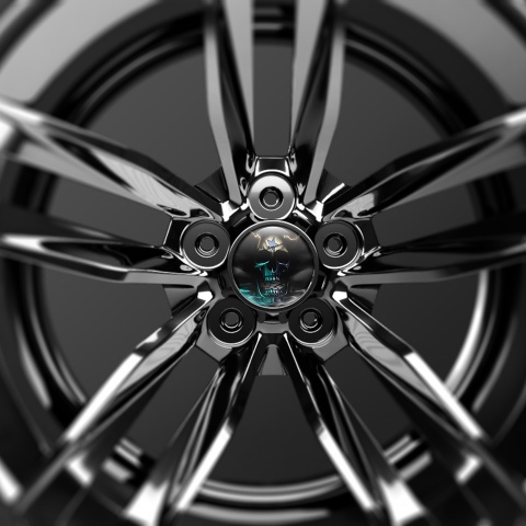 Skull Center Hub Dome Stickers Super Star