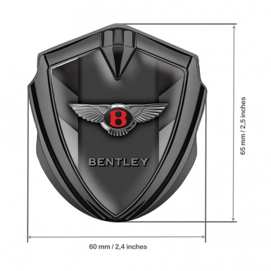 Bentley Metal Emblem Self Adhesive Graphite V Shaped Forms Red Logo Design
