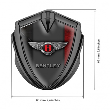 Bentley 3D Car Metal Domed Emblem Graphite 2 Color Surface Red Logo