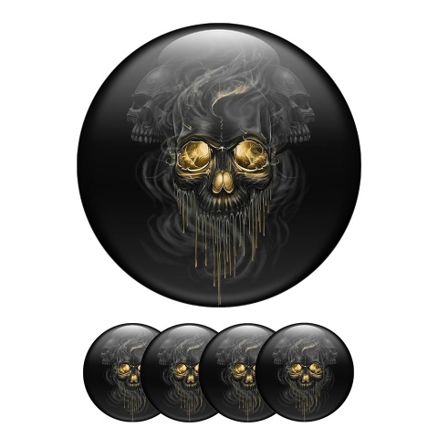 Skull Silicone Stickers Center Hub Fiery Eyes