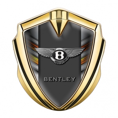 Bentley Tuning Emblem Self Adhesive Gold Colorful Lines Center Pilon