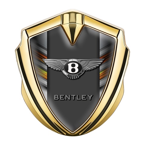 Bentley Tuning Emblem Self Adhesive Gold Colorful Lines Center Pilon