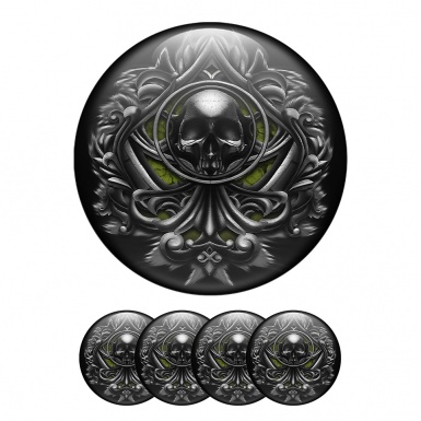 Skull Wheel Center Caps Emblem Vintage