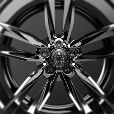 Skull Wheel Center Caps Emblem Vintage
