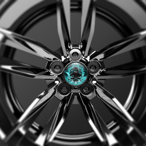 Skull Sticker Wheel Center Hub Cap Ice Face