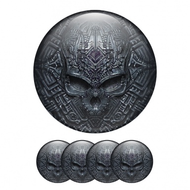Skull Domed Stickers Wheel Center Cap The Alien