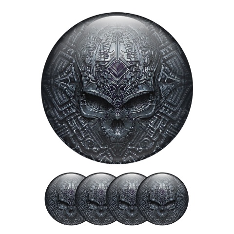 Skull Domed Stickers Wheel Center Cap The Alien