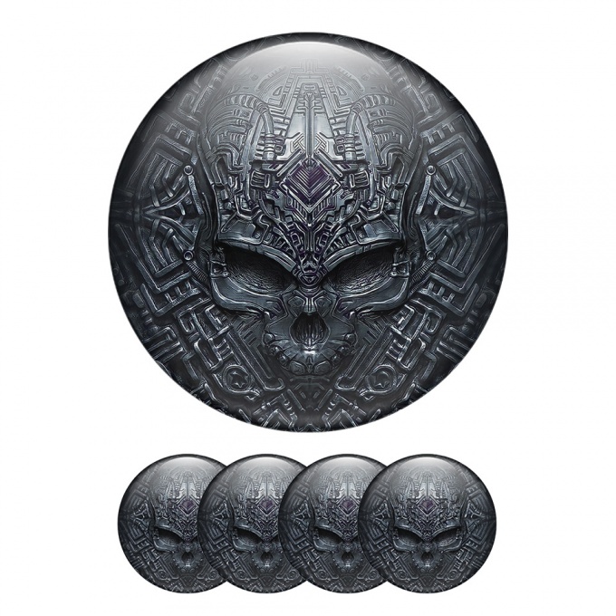 Skull Domed Stickers Wheel Center Cap The Alien