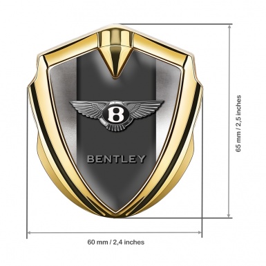 Bentley Trunk Emblem Badge Gold Metallic Surface Effect Classic Design