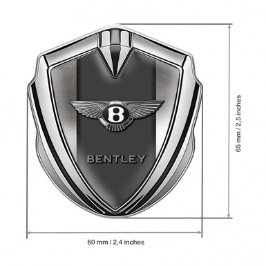 Bentley Trunk Emblem Badge Silver Metallic Surface Effect Classic Design