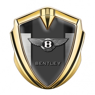 Bentley Trunk Metal Emblem Badge Gold Brushed Aluminum Effect Edition
