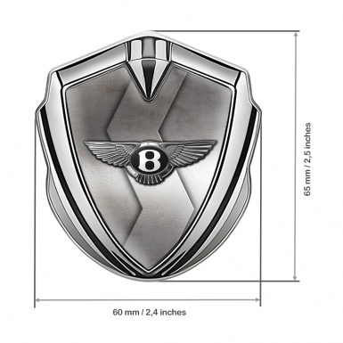 Bentley Self Adhesive Bodyside Emblem Silver Zig Zag Plate Effect Edition