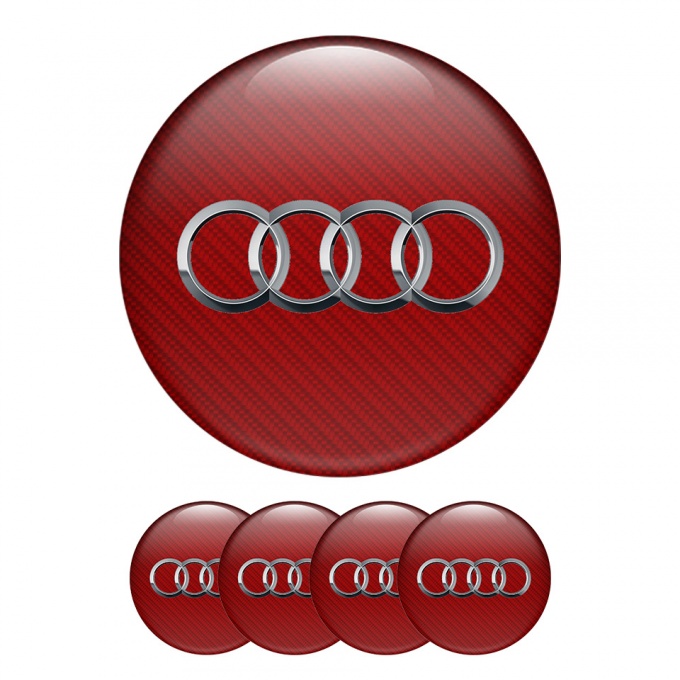 Audi Silicone Stickers Center Hub Classic Burgundy