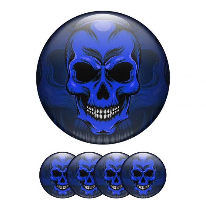 Skull Sticker Wheel Center Hub Cap Purple Demon