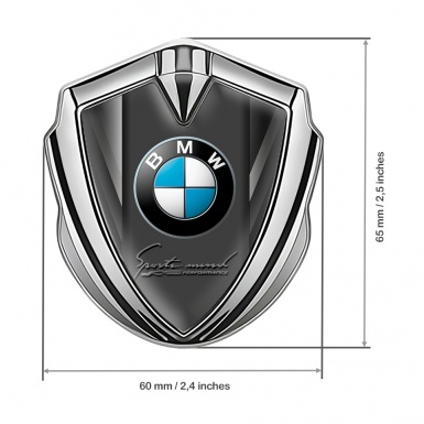 BMW Trunk Emblem Badge Silver Grey Pilon Sport Mind Edition
