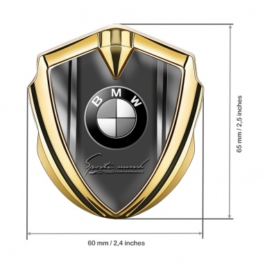 BMW 3D Car Metal Domed Emblem Gold Metallic Border Effect
