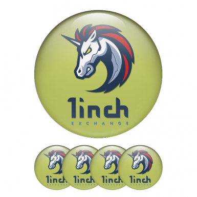 1inch Domed Stickers Green Crypto Green Logo