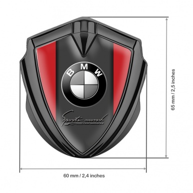 BMW Tuning Emblem Self Adhesive Graphite Red Base Sport Performance