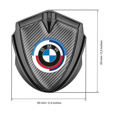BMW Fender Metal Domed Emblem Graphite Light Carbon Center Color Logo
