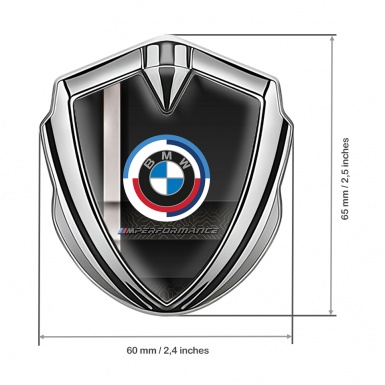 BMW M Performance Self Adhesive Bodyside Emblem Silver Digital Effect 