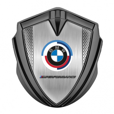 BMW Metal Emblem Self Adhesive Graphite Grey Grate M Performance Logo