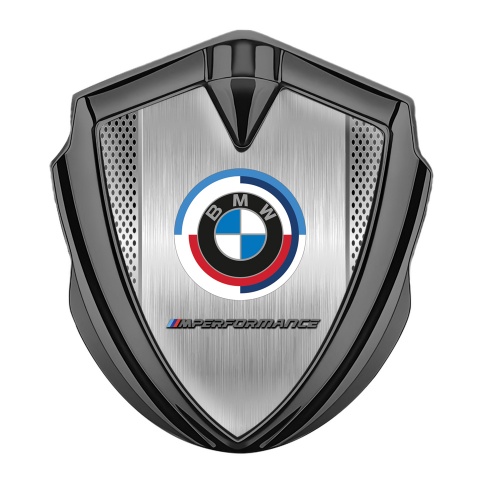 BMW Metal Emblem Self Adhesive Graphite Grey Grate M Performance Logo