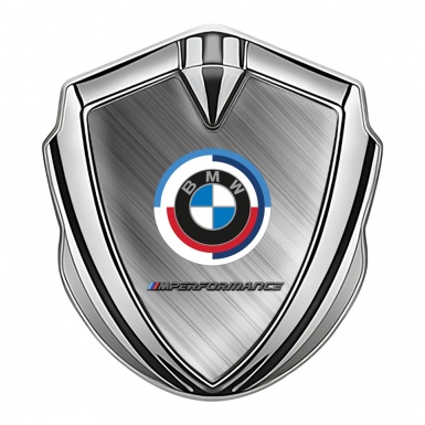 BMW Bodyside Domed Emblem Silver Brushed Metal Effect M Performance