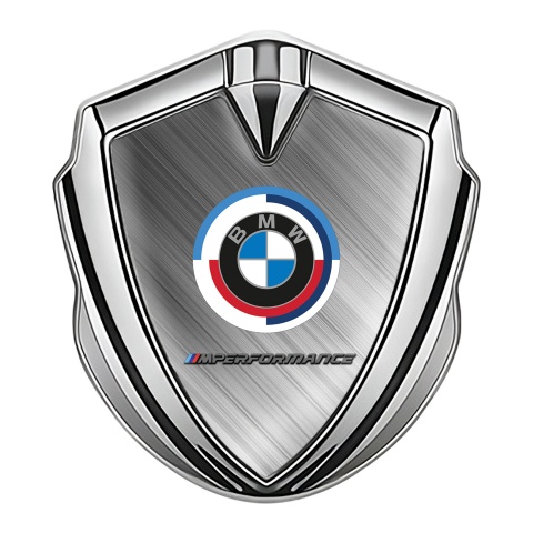 BMW Bodyside Domed Emblem Silver Brushed Metal Effect M Performance