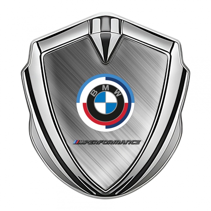 BMW Bodyside Domed Emblem Silver Brushed Metal Effect M Performance