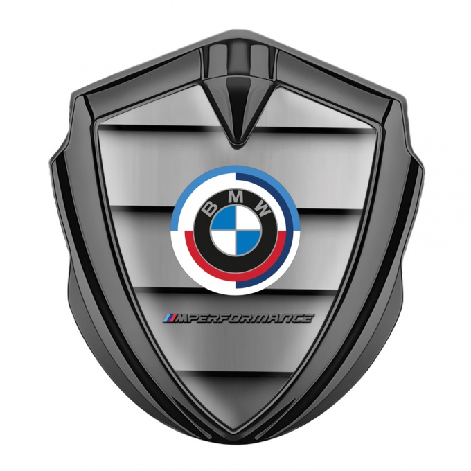BMW Trunk Metal Emblem Badge Graphite Shutter Effect M Performance