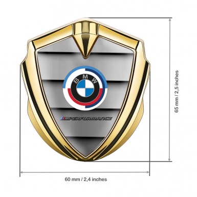 BMW Trunk Metal Emblem Badge Gold Shutter Effect M Performance