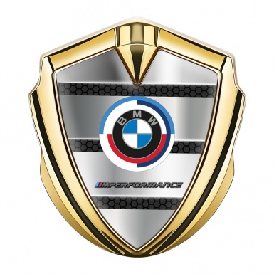 BMW Self Adhesive Bodyside Emblem Gold Hex Plates M Performance